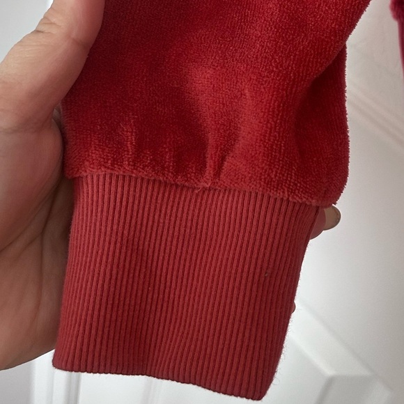 Sundry Anthropologie burnt orange y2k style velour crew neck sweater- size S - Picture 13 of 14